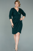 Short Emerald Green Plus Size Evening Dress ABK1325