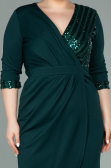 Short Emerald Green Plus Size Evening Dress ABK1325