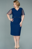 Midi Navy Blue Oversized Evening Dress ABK1338