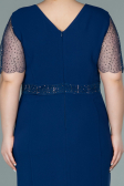 Midi Navy Blue Oversized Evening Dress ABK1338