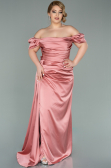 Onion Skin Long Satin Plus Size Evening Dress ABU1626