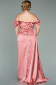 Onion Skin Long Satin Plus Size Evening Dress ABU1626