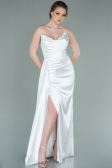 White Mermaid Evening Dress ABU361