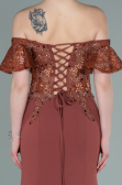 Long Light Brown Dantelle Evening Dress ABU2261