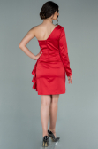 Short Red Satin Invitation Dress ABK1309