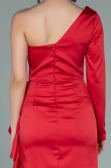 Short Red Satin Invitation Dress ABK1309