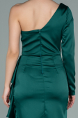 Short Emerald Green Satin Invitation Dress ABK1309