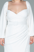 Long White Plus Size Evening Dress ABU2292