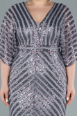Long Grey Plus Size Evening Dress ABU2309