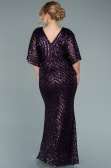 Long Dark Purple Plus Size Evening Dress ABU2309