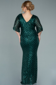 Long Emerald Green Plus Size Evening Dress ABU2309