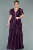 Long Dark Purple Plus Size Evening Dress ABU2310