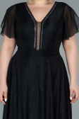 Long Black Plus Size Evening Dress ABU2310