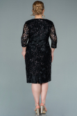 Black Short Scaly Plus Size Evening Dress ABK1284