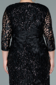 Black Short Scaly Plus Size Evening Dress ABK1284