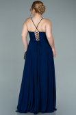 Navy Blue Long Plus Size Evening Dress ABU1324