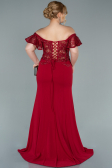 Red Long Dantelle Oversized Evening Dress ABU2248