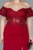 Red Long Dantelle Oversized Evening Dress ABU2248