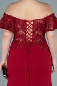 Red Long Dantelle Oversized Evening Dress ABU2248