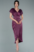 Plum Short Satin Invitation Dress ABK1107