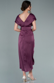Plum Short Satin Invitation Dress ABK1107