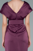 Plum Short Satin Invitation Dress ABK1107