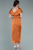 Orange Short Satin Invitation Dress ABK1107
