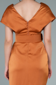 Orange Short Satin Invitation Dress ABK1107