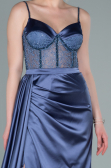 Indigo Long Satin Evening Dress ABU2130
