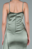 Olive Drab Long Satin Mermaid Evening Dress ABU1894