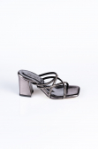 Platinum Mirror Evening Heeled Slippers AB1074