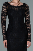 Long Black Laced Evening Dress ABU1571