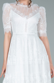 Midi White Dantelle Night Dress ABK1388