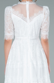 Midi White Dantelle Night Dress ABK1388