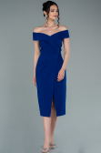 Midi Sax Blue Invitation Dress ABK1393