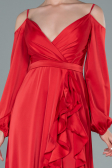 Long Red Satin Evening Dress ABU2339