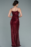 Burgundy Long Scaly Prom Gown ABU1880