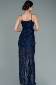 Navy Blue Long Scaly Prom Gown ABU1880