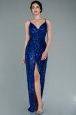 Sax Blue Long Scaly Prom Gown ABU1880