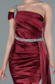 Long Burgundy Satin Evening Dress ABU2363