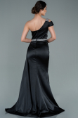 Long Black Satin Evening Dress ABU2363