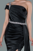 Long Black Satin Evening Dress ABU2363