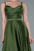 Olive Drab Long Satin Evening Dress ABU1601