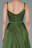 Olive Drab Long Satin Evening Dress ABU1601