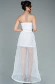 White Tarlatan Evening Dresses ABN04