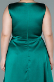 Long Emerald Green Satin Prom Gown ABU2350