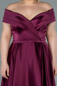 Long Plum Satin Plus Size Evening Dress ABU2355