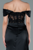 Long Black Satin Evening Dress ABU2374