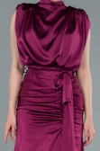 Plum Long Satin Evening Dress ABU2133