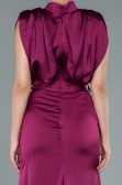 Plum Long Satin Evening Dress ABU2133